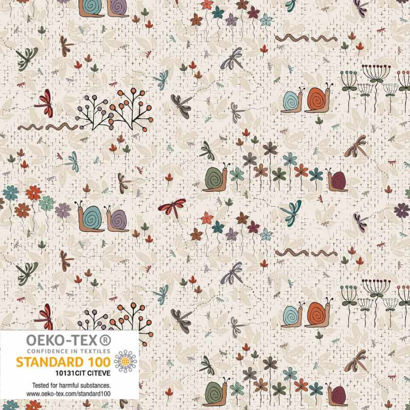 Tissu Patchwork Woodland Tale Prairie Crême