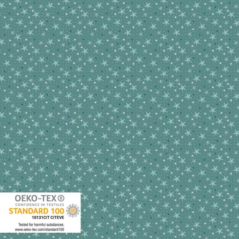 Tissu Patchwork Woodland Tale Etoiles Bleu