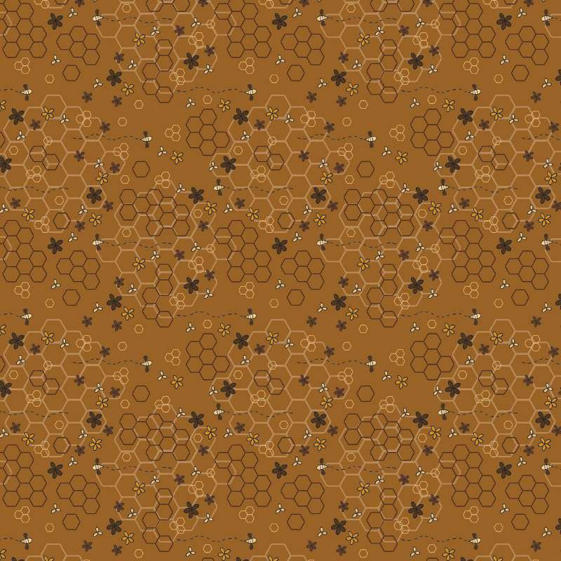 Tissu Patchwork Sweetest Embrace Miel d'Automne Brun