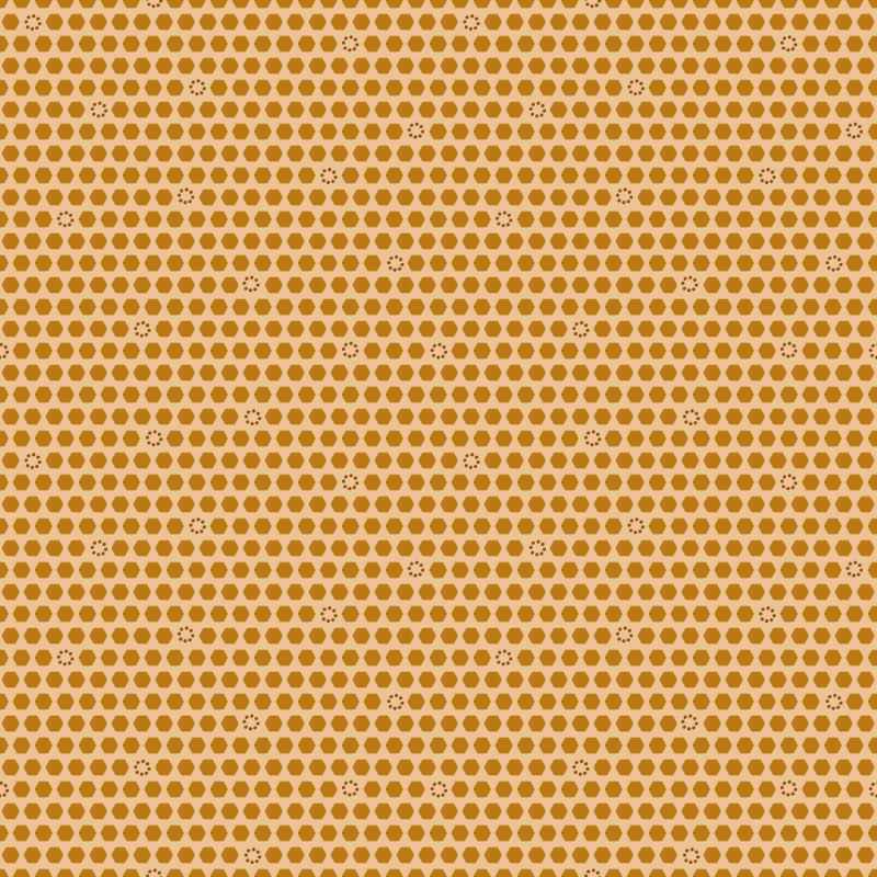 Tissu Patchwork Sweetest Embrace Hexagones marron
