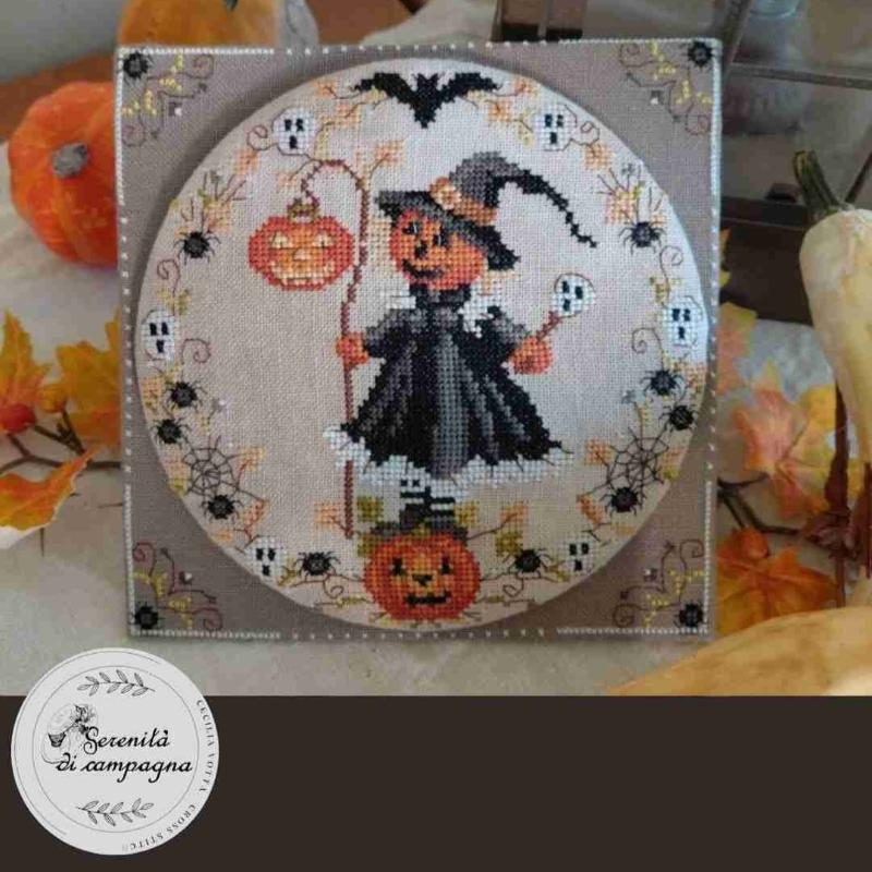 Modèle de Point Compté - Halloween Tête de Citrouille