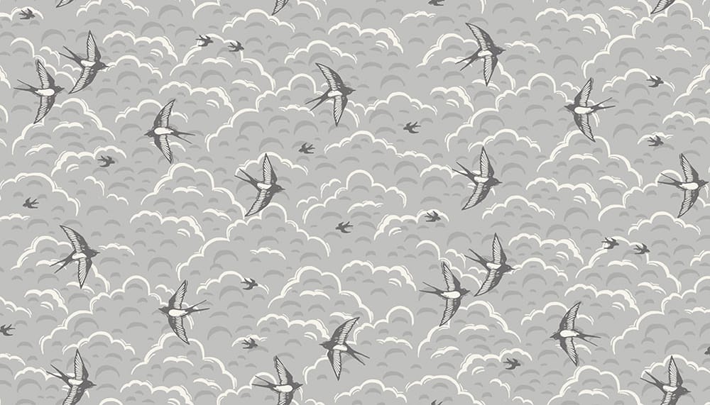 Tissu Patchwork Grove Swallow Grey Coupon