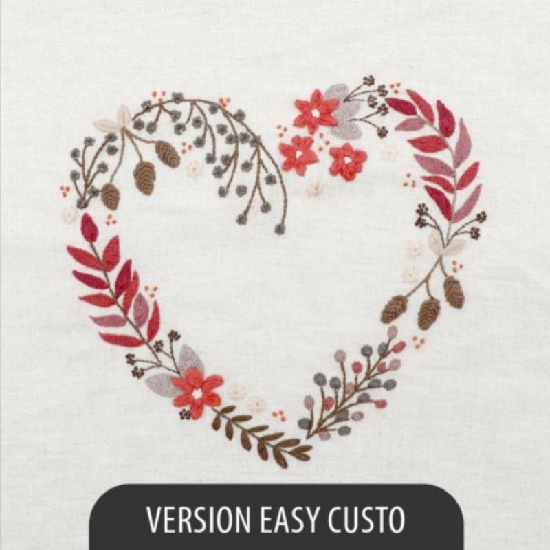 Kit Broderie - Coeur n°10 Ombres d'Automne - Easy Custo