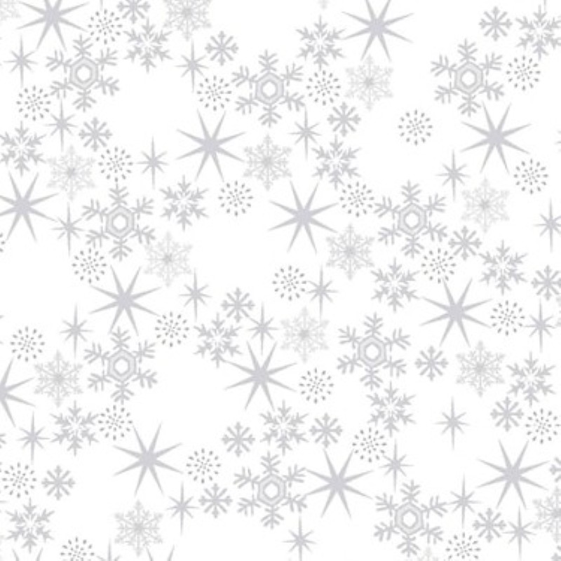 Tissu Patchwork Snow Crystal Blanc