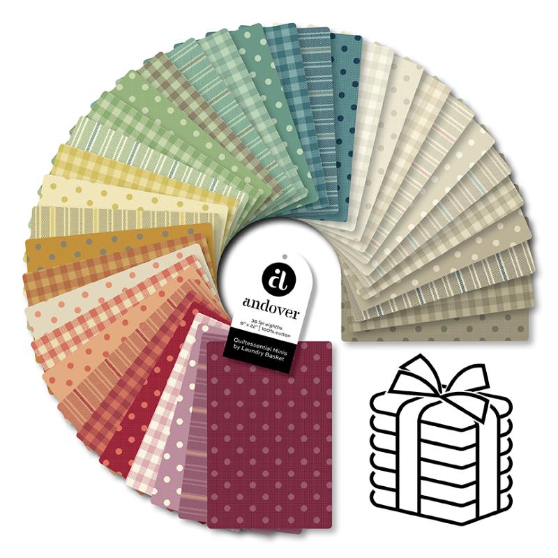 Tissu Patchwork Collection Quilt Mini Essential, 36 Coupons 25x55cm