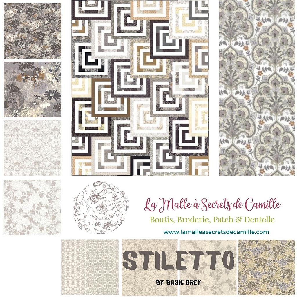 Tissu Patchwork Stiletto Lot de 16 coupons de 50 x 55 cm