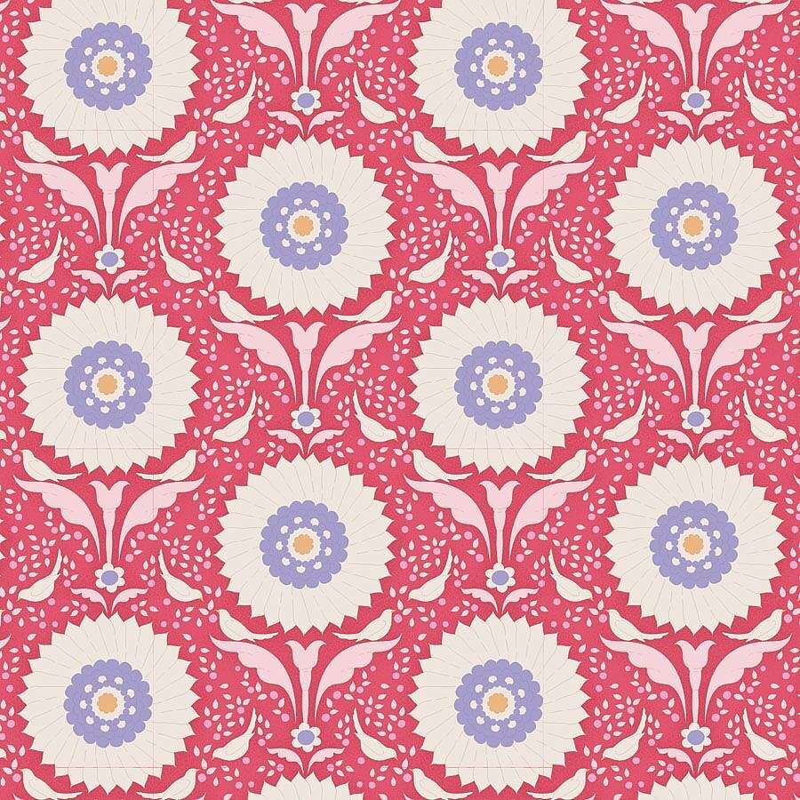 Tissu Patchwork Tilda Bon Voyage Ring Flower Red, Coupon