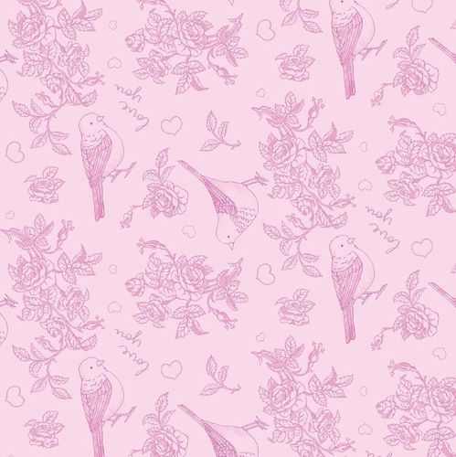 Tissu Patchwork Pen Pal Birdy Pink