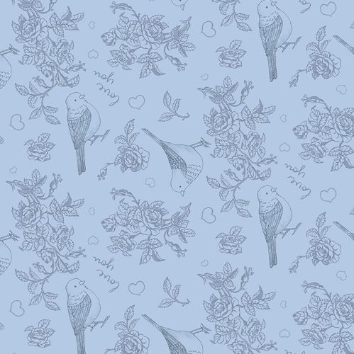Tissu Patchwork Pen Pal Birdy Violet