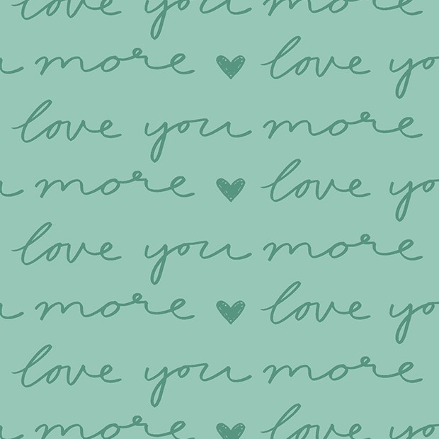 Tissu Patchwork Pen Pal Love Green