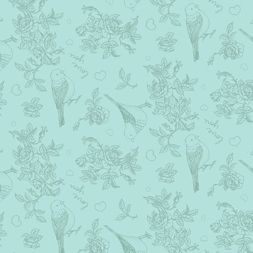 Tissu Patchwork Pen Pal Birdy Green