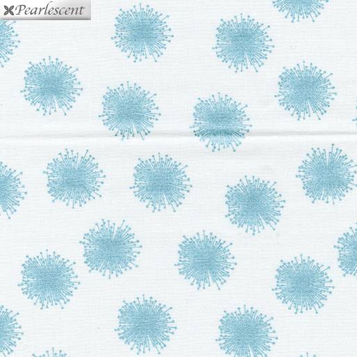 Tissu Patchwork Pearl Reflexion, Dandelion Blanc,Turquoise, Coupon