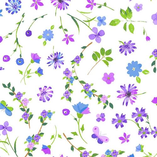 Tissu Patchwork Sunday Afternoon, Fleurs, Coupon
