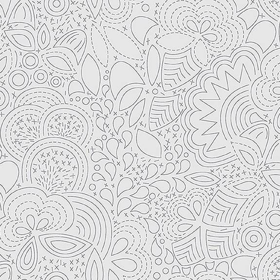 Tissu Patchwork Stitched Gris