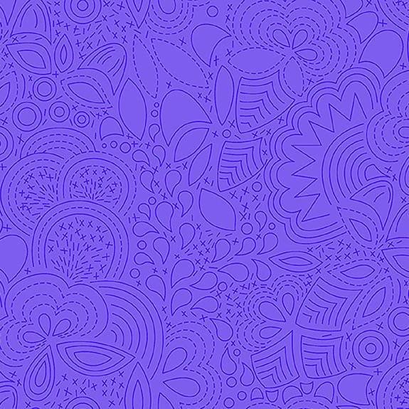 Tissu Patchwork Stitched Violet