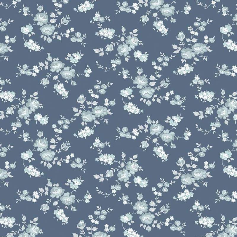 Tissu Patchwork Tranquility Blue Rose Spray, Coupon