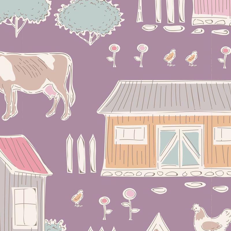 Tissu Patchwork Tilda Tiny Farm Mauve