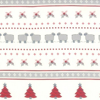 Tissu Patchwork Noël Country Christmas Mouton, Coupon
