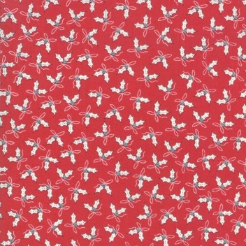 Tissu Patchwork Noël Country Christmas Houx, Coupon