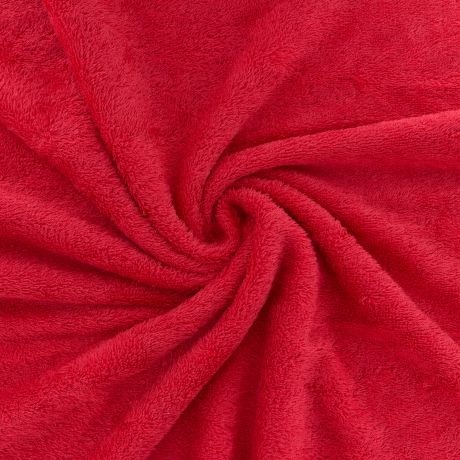 Tissu Eponge de Bambou Rouge Coquelicot