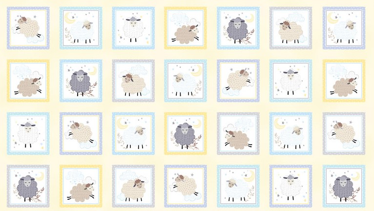 Sweet Dreams Panneau _ 28 carrés Fond Jaune