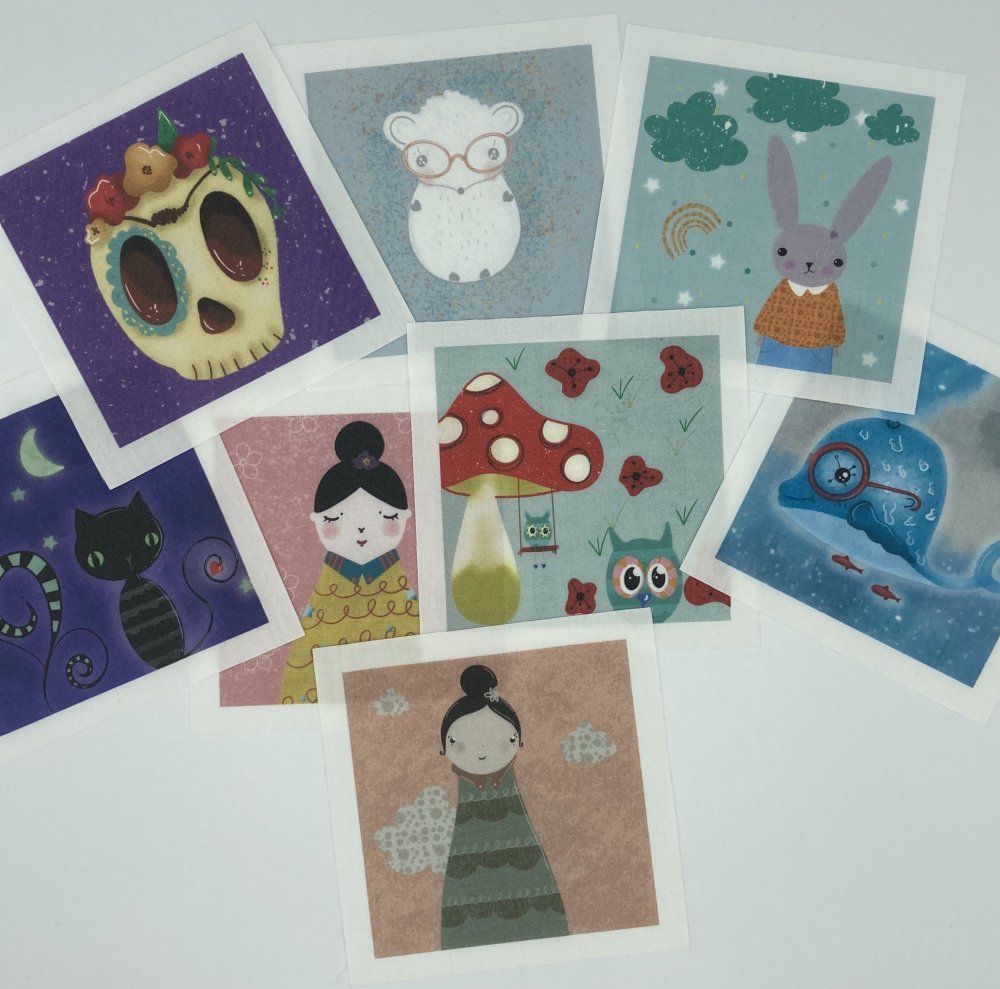 Lot de 8 Mini Coupons Lingette assortis