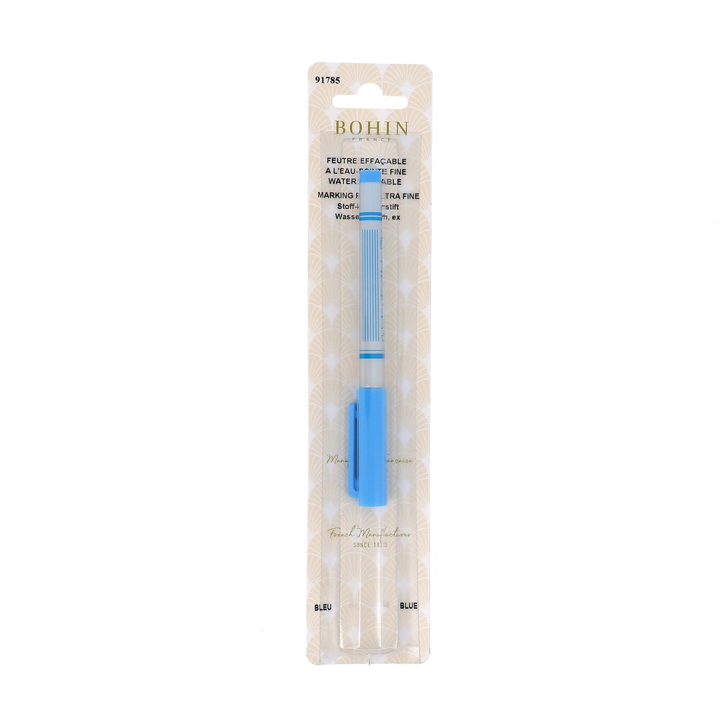Feutre tissu bleu, pointe extra-fine
