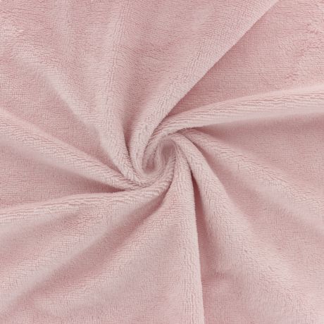 Tissu Eponge micro bambou rose poudré