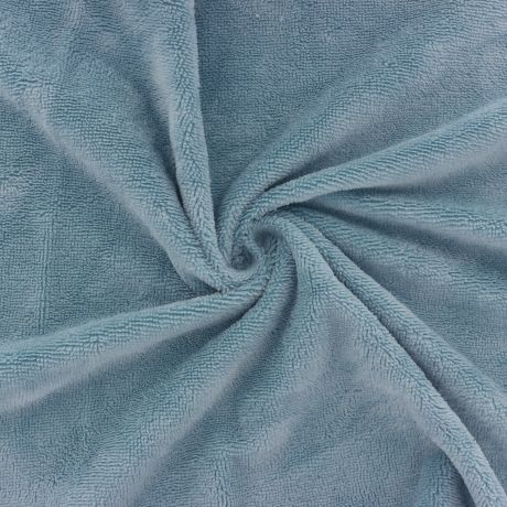 Tissu Eponge micro bambou bleu paon