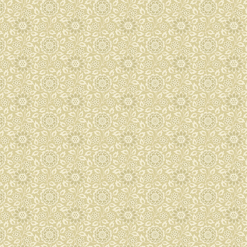 Tissu Patchwork The Seamstress Stylise Flower Flax