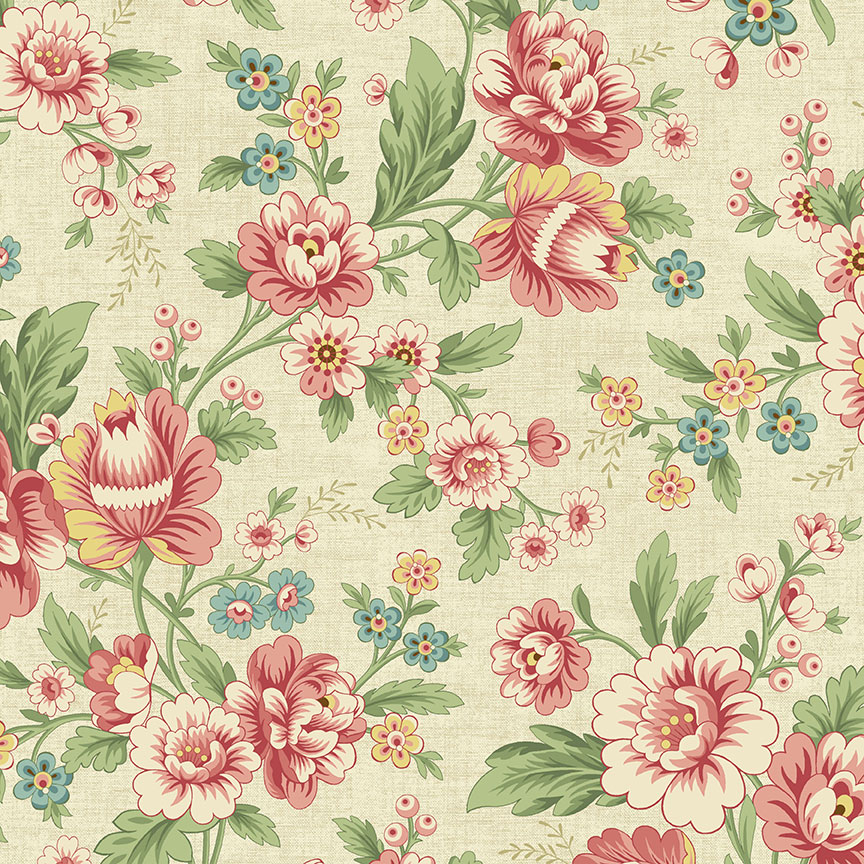 Tissu Patchwork The Seamstress Dahlia Parchment, Coupon