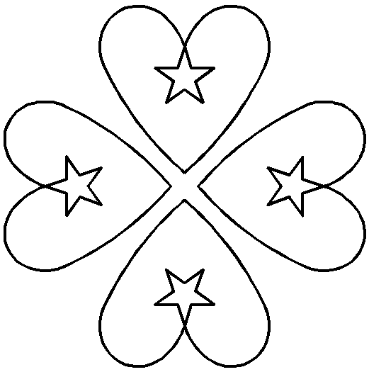 Motif de Quilting Coeurs & Etoiles 15 cm