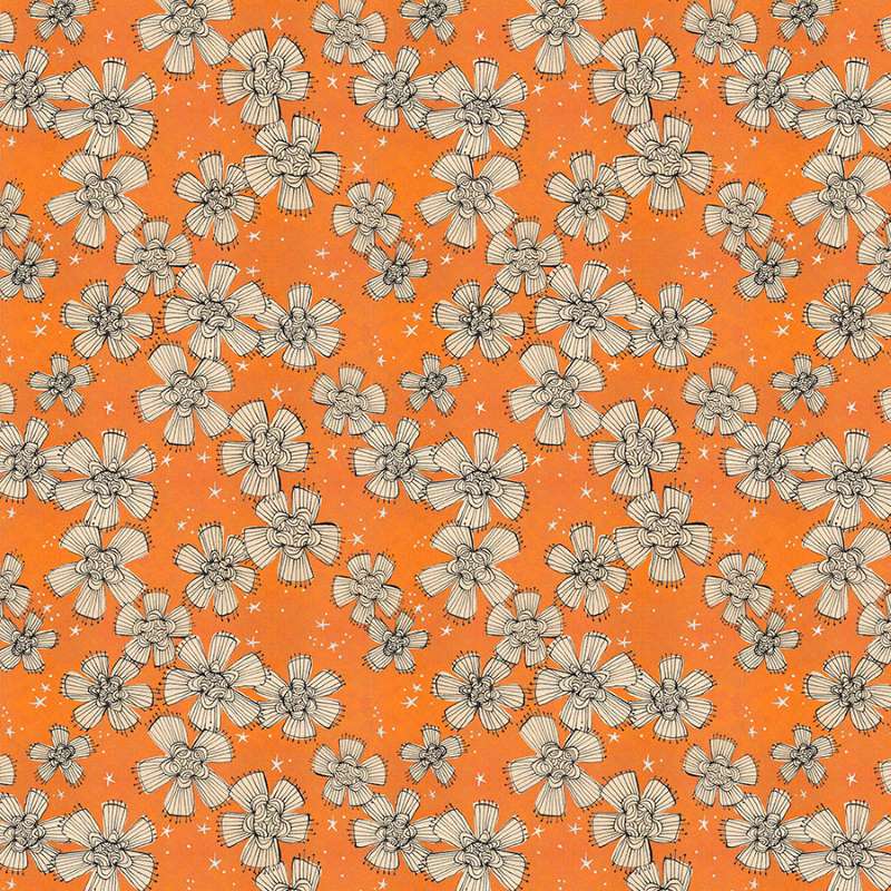 Tissu Patchwork Halloween Orange " Nocturnal Bloom" Coupon