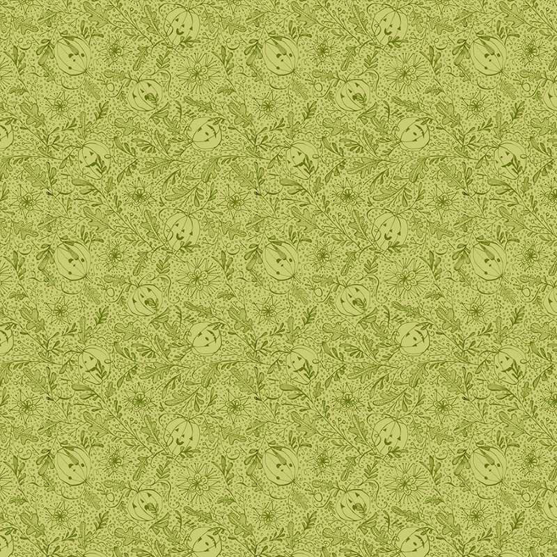 Tissu Patchwork Halloween Vert, "We See You"