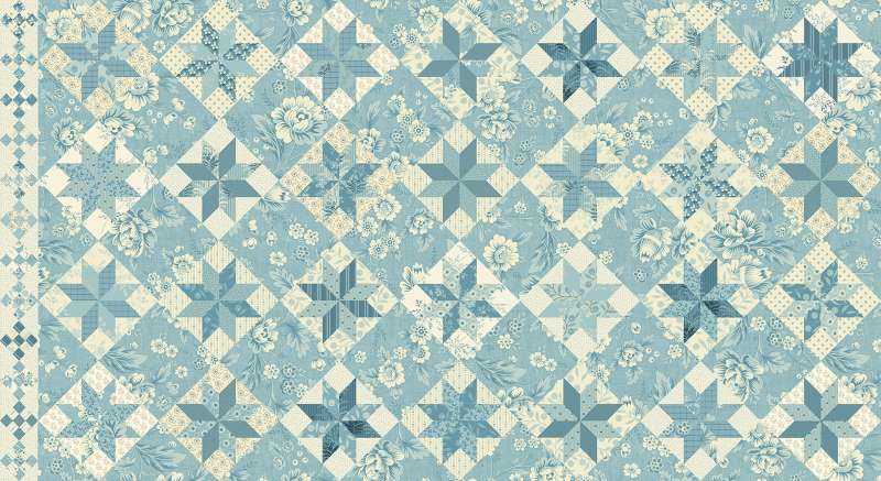 Tissu Patchwork Bluebird North Star Lagoon