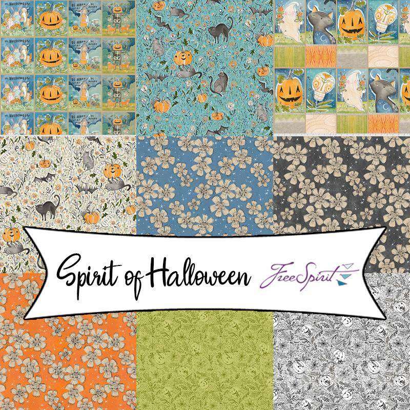 Tissu Patchwork Halloween Collection, 8 coupons de 25 x 55 cm