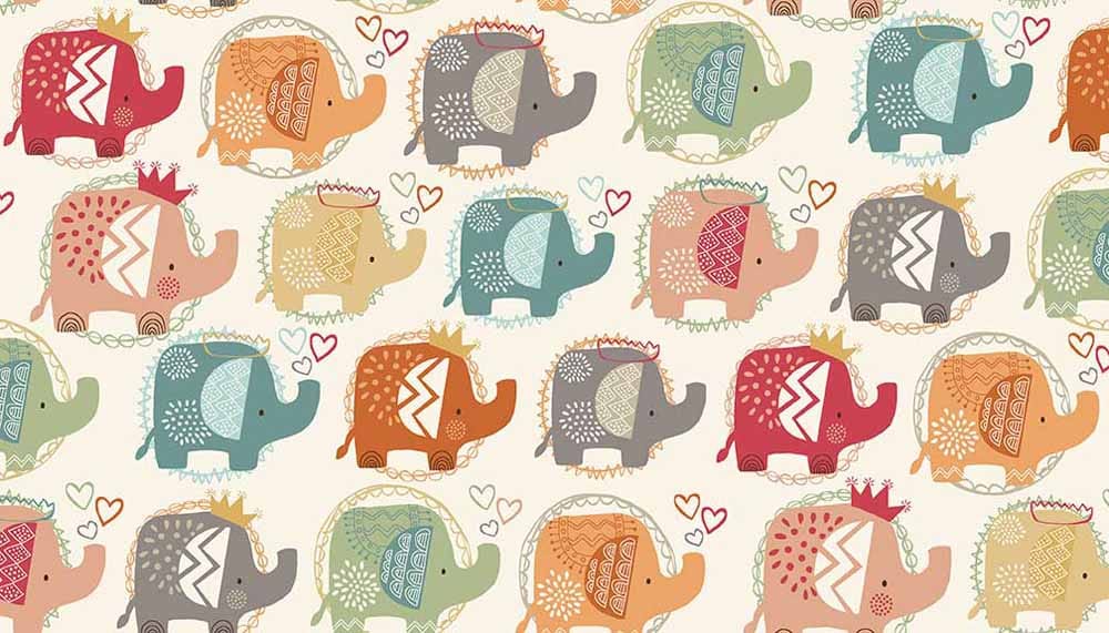 Tissu Patchwork Ellie Elephants, Coupon