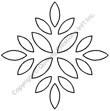 Motif de Quilting Bloc Feuilles 20 cm