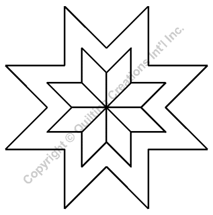 Motif de Quilting Bloc Etoiles 24 cm