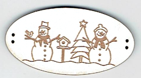 Bouton Décoratif Médaillon Bonhomme de Neige