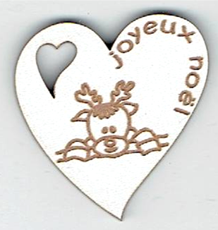 Bouton Décoratif Coeur Tête de Renne