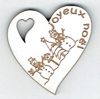 Bouton Décoratif Coeur Bonhomme de Neige