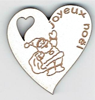 Bouton Décoratif Coeur Père Noël