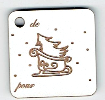 Bouton Décoratif Etiquette Cadeau Sapin