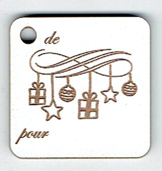 Bouton Décoratif Etiquette Cadeau Guirlande de Noël