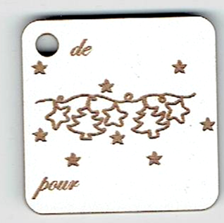 Bouton Décoratif Etiquette Cadeau Guirlande étoiles