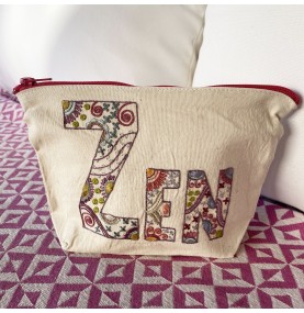 Support à Broder _ Trousse zippée, fermeture Fuschia