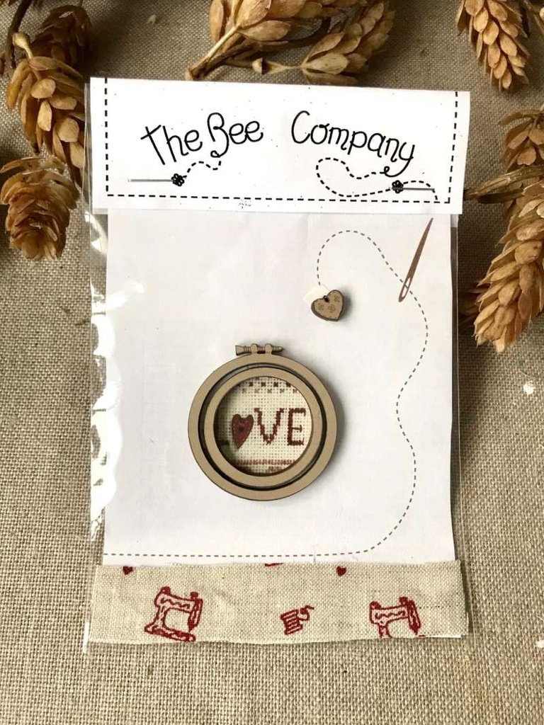 Boutons Cercle à broder Lin - 4cm