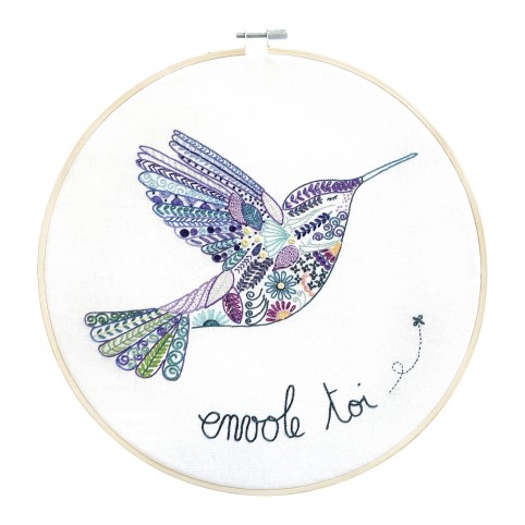 Kit Broderie "Envole-Toi Joli Colibri" - Kit Complet