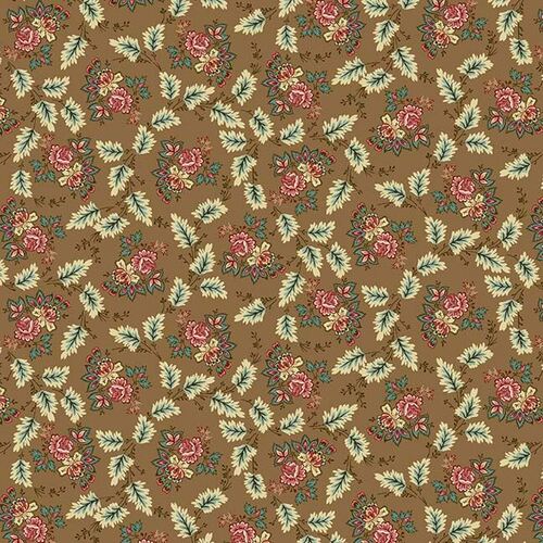 Tissu Patchwork Lille Floral Leaf Caramel, Coupon